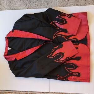 Men's Black and Red Flame Blazer